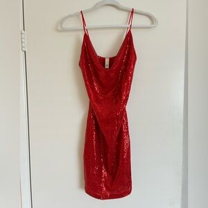 Red Sequin Dress